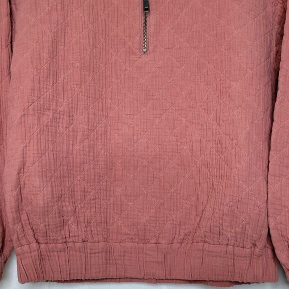 Madewell Rose Dust Diamond Jacquard Half Zip Pullover Size XS - Picture 5 of 13
